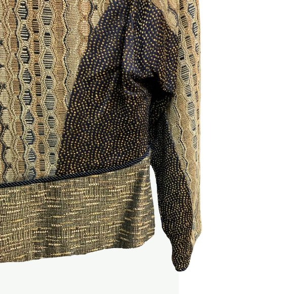 Vtg Treadle Design Room Shade of Brown Multi Tapestry Zip Jacket - Picture 8 of 10